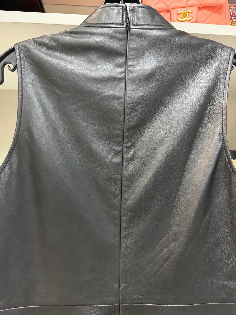 AS by DF Sleeveless Black Reclycle Leather Mini Dress - Picture 7 of 13